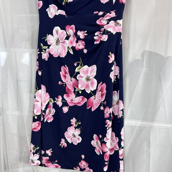 Vintage y2k Connected apparel floral print boat neck short dress sz 4p wedding - Picture 3 of 9
